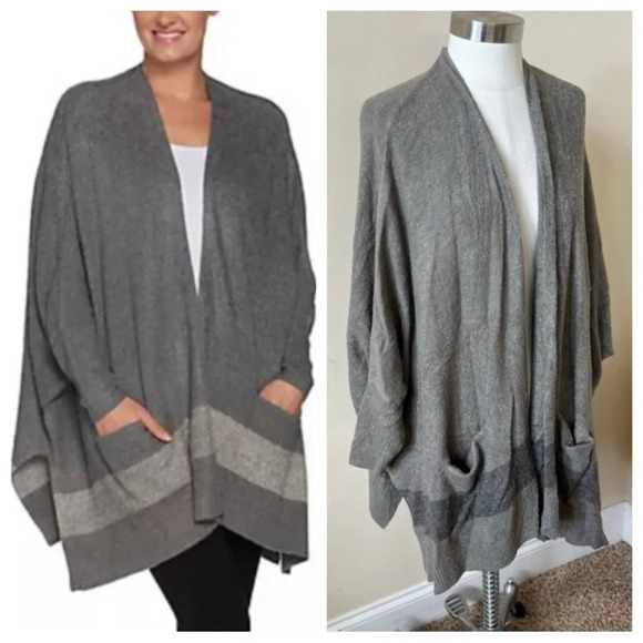 Barefoot Dreams CozyChic Lite Cliffside Wrap Sweater 17984 - Picture 1 of 8